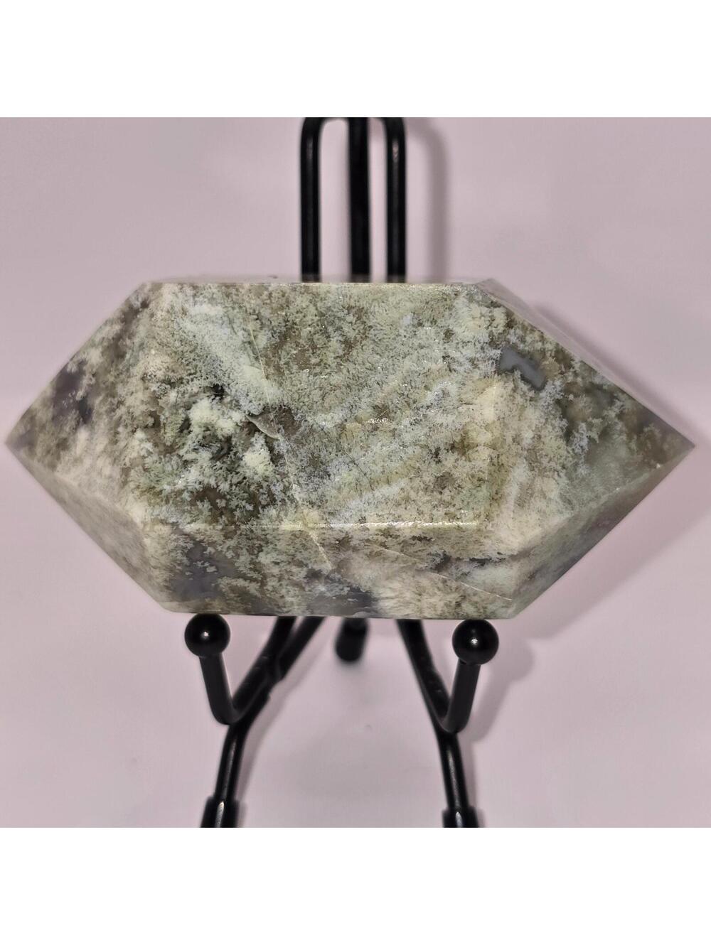 451. Large Moss Agate Double Terminated Point